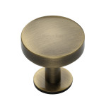 M Marcus Heritage Brass Domed Disc Design Cabinet Knob with Rose 32mm 